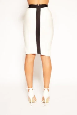 Hampton - White & Black High Waisted Thigh Split Bandage Dress -Outlet Sarto Base Store missg.march .201947824