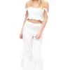 Flossie - White Draped Frill Trousers