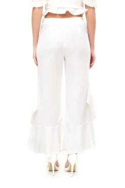 Flossie - White Draped Frill Trousers -Outlet Sarto Base Store missg.may .20177261