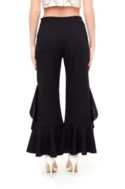 Flossie - Black Draped Frill Trousers -Outlet Sarto Base Store missg.may .20177352