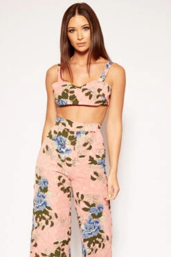 Sophy - Pink Floral Bralet & Culotte Co-Ord Set 9 Sophy - Pink Floral Bralet & Culotte Co-Ord Set -Outlet Sarto Base Store missg.may .201826972
