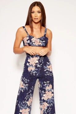 Sophy - Navy Floral Bralet & Culotte Co-Ord Set -Outlet Sarto Base Store missg.may .201827004