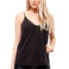 Nova - Black Green Faux Suede Cami Top