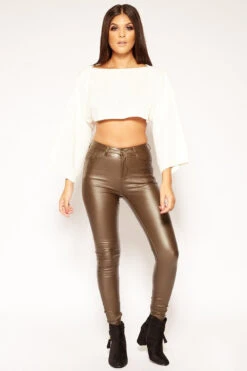 Tullum - Khaki Wax Super Stretch Skinny Jeans -Outlet Sarto Base Store missg.oct .201837849