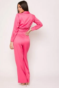 Serenity - Pink Wrap Top & High Waisted Trouser Co-ord -Outlet Sarto Base Store wjrs0079.1566222349