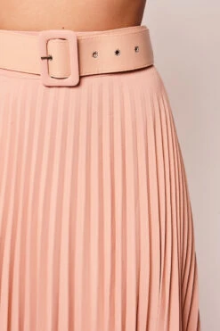 Starla - Nude High Waisted Belted Pleated Skirt -Outlet Sarto Base Store wjrs0330 1